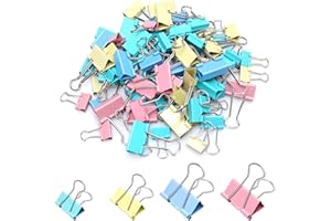 75pcs Binder Clips Colored Bulldog Clips Paper Clips Large Medium Small Metal Paper Clip for Office School Home Shops Classeu