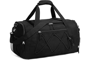Vorspack Gym Bag for Men - 18 Inches Duffle Bag for Travel Duffel Bag with Shoe Compartment Lightweight Travel Bag for Gym Sports Overnight Weekender - Black