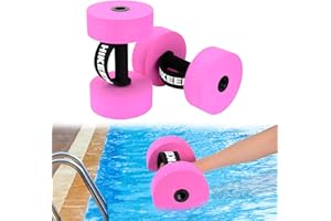 Hikeen Aquatic Exercise Dumbbells Water Dumbbell Pool Resistance Aquatic Fitness Barbells with 4 High-Density EVA Foam Pool Weights Dumbbells, for Water Aerobics Weight Loss