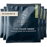 Rishi Tea Yuzu Peach Green Tea - Organic Loose Leaf Green & Herbal Blend, Naturally Sweet & Low Caffeine, Enjoy Hot or Iced - 50 Count
