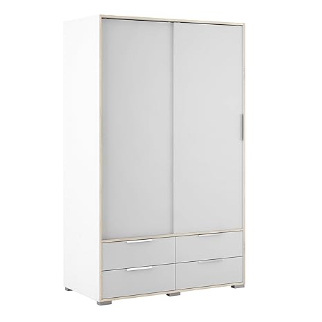 Furniture To Go Line Wardrobe 2 Doors 4 Drawers In White And