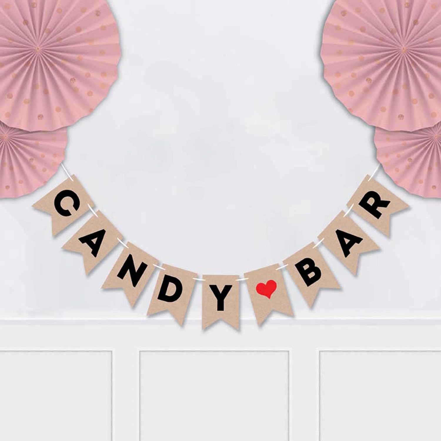 Inkdotpot Candy Bar Rutic Kraft Bunting Flag For Bridal Shower Birthday Party Supplies Pre Strung Photo Booth Props Sign Party Decoration - Image 3