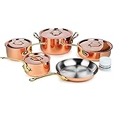 Mauviel M'heritage M250B 9-piece 2.5mm Copper Cookware Set with Bronze Handles