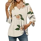 MARSVOVO Dressy V Neck Shirts for Women 2025 Lounge Flowy Trendy Blouse Boho Beach Business Casual Tops