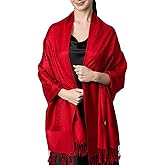Achillea Two-Tone Vintage Paisley Pashmina Scarf – Lightweight Wrap & Shawl for Dresses, Weddings, Travel, All Seasons