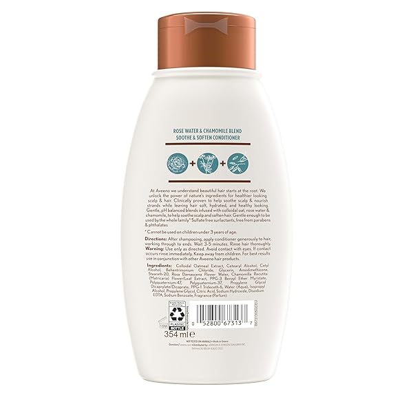 AVEENO SCALP SOOTHING ROSE WATER AND BLEND CONDITIONER, CHAMOMILE, 12 FL OZ