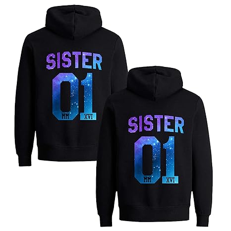 Beste Freunde Pullover für Zwei Mädchen Best Friends Hoodie BFF Pullover Sister Kapuzenpullover Damen Pulli Geburtstagsgesche