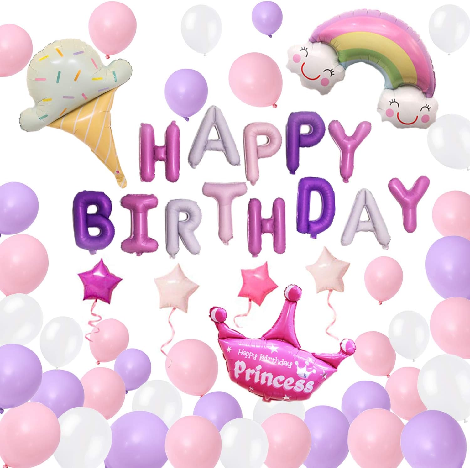 uBook 81Pcs Birthday Decorations Happy Birthday Balloons Banner Birthday Party Decorations Set