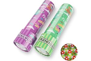 Juuxncgv 2 Pcs Large Classic Tin Kaleidoscope,Retro Educational Kaleidoscope Toy with Plane Pattern for Goodie Bag Stuffers,Kids,Party,Birthday, Classroom Prizes(Purple and Green)