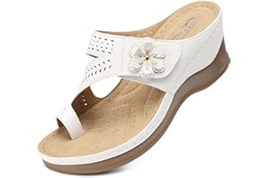 SHIBEVER Women's Wedge Sandals Platform: Comfortable Dressy Summer Casual Slip on - Low Heels Flip Flops Women Sandals