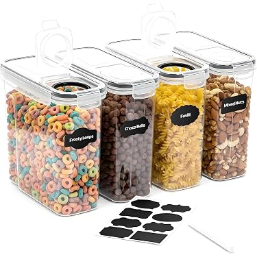 Uamector 2-Piece Airtight Food Storage Containers - 2.9Qt BPA-Free Pop Lid Cereal Containers For Pantry