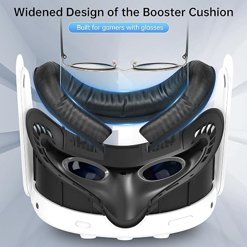 thumbnail image 2 of Meta Quest 3S Face Cover Replacement - PU Leather & Ice Silk Cotton Facial Interface With Nose Light Blocker 2 of 11