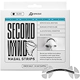 Dream Recovery Second Wind Nasal Strips - Nose Strips for Breathing, Sleep and Athletic Performance - Snore Relief and Congestion Support - Black, 360 Count