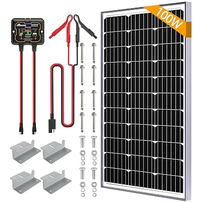SOLPERK 100W Solar Battery Charger Solar Battery Maintainer + Smart 10A MPPT Charge Controlle, Solar Panel Kit for Car RV Boat Motorcycle,12V Waterproof Solar Panel Charger Trickle Charging