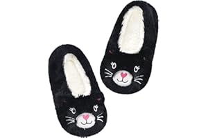 Panda Bros Kid's Animal Slipper Socks, Cartoon Cozy Fleece Indoor Slipper, Fluzzy Warm bedroom Shoes