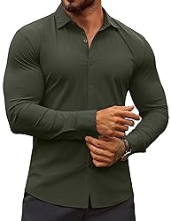 COOFANDY Men's Button Down Shirt Slim Fit Wrinkle