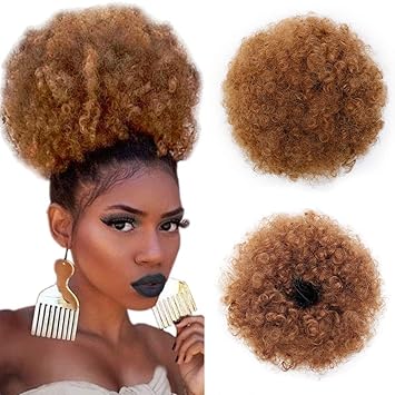 Medium 30 Forqueens Synthetic Afro Bun Puff Curly Hair