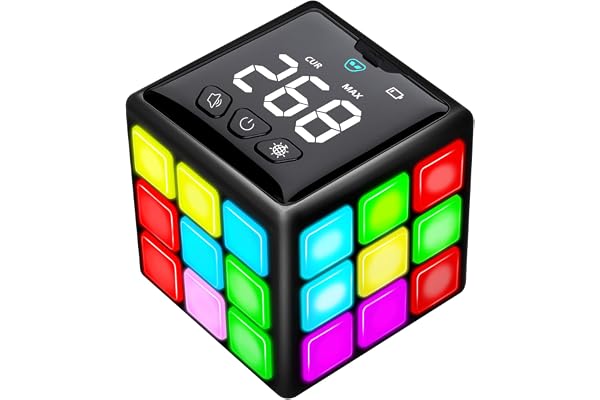 Rechargeable Handheld Cube with Games - 15 Fun Brain & Memory Games with Score Screen for Kids Teens - Christmas Easter Birth