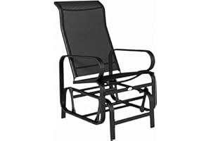 Outsunny Patio Glider with Breathable Mesh Fabric, Outdoor Glider Chair, Garden Rocking Gliding Seat for Patio, Yard, Porch, 