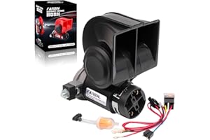 FARBIN Air Horn for Truck,Compact Train Horn,Electric Car Horn 12V 150db Super Loud with Wiring Harness for Any 12V Vehicles (Black)