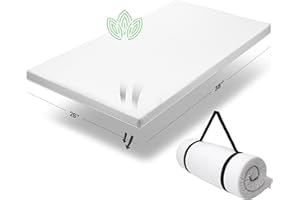 MODERA Organic Cotton Pack n Play Topper | CertiPUR-US Baby Mattress Pad for Portable Toddler Bed & Playard w/Washable Waterproof Cover, Soft Ventilated Foam Padding, Nonslip Bottom, Travel Strap | 38x26x1