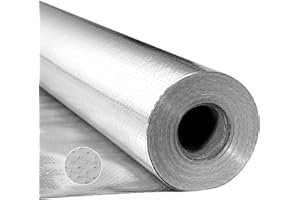 VEVOR Double Reflective Insulation Roll, Perforated Woven Fabric Radiant Barrier, 0.15mm 48 in x 250 ft, Double-Sided Aluminu