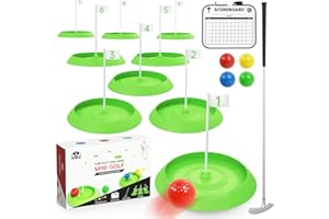IGRL Mini Golf Game Set, Indoor Mini Golf Course for Adults Includes 9 Holes, 4 Balls, Dry-Erase Scorecard, and Golf Putter, Build Your Own Miniature Golf Course at Home Office Green Backyard