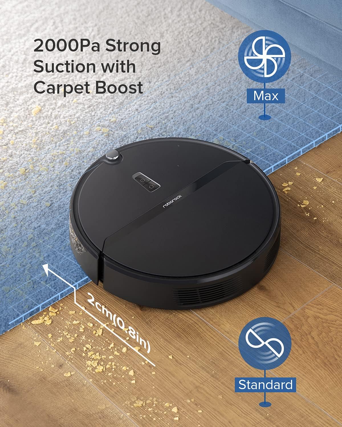 roborock E4 Robot Vacuum Cleaner, Internal Route Plan with 2000Pa Strong Suction, 200min Runtime, Carpet Boost, APP Total Control Robotic Vacuum, Ideal for Pets and Larger Home, Works with Alexa: Kitchen & Dining