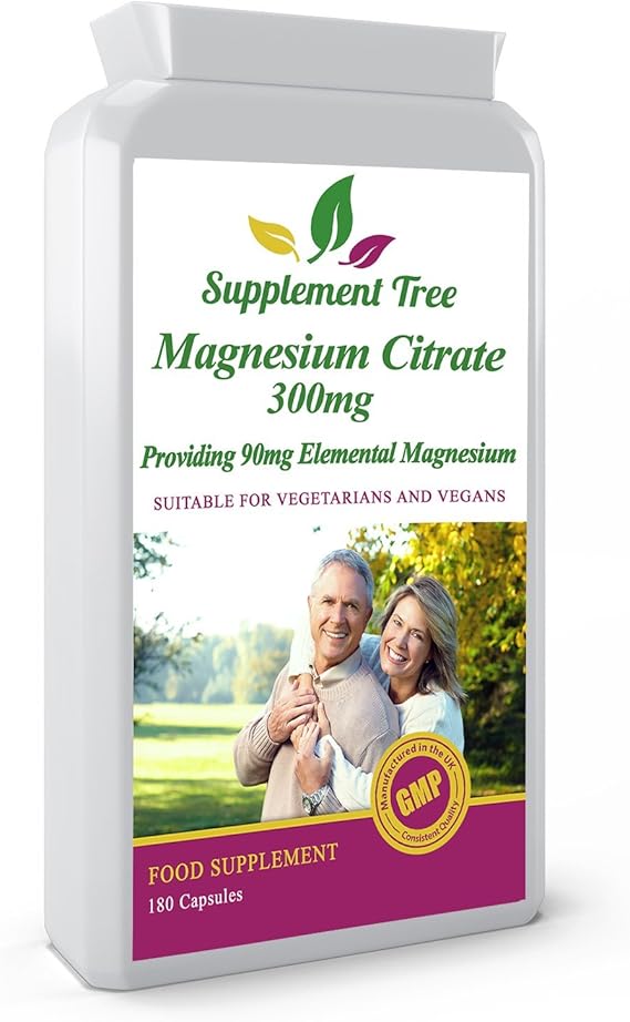 Magnesium Citrate 300mg 180 Capsules High Absorption Formula Yielding