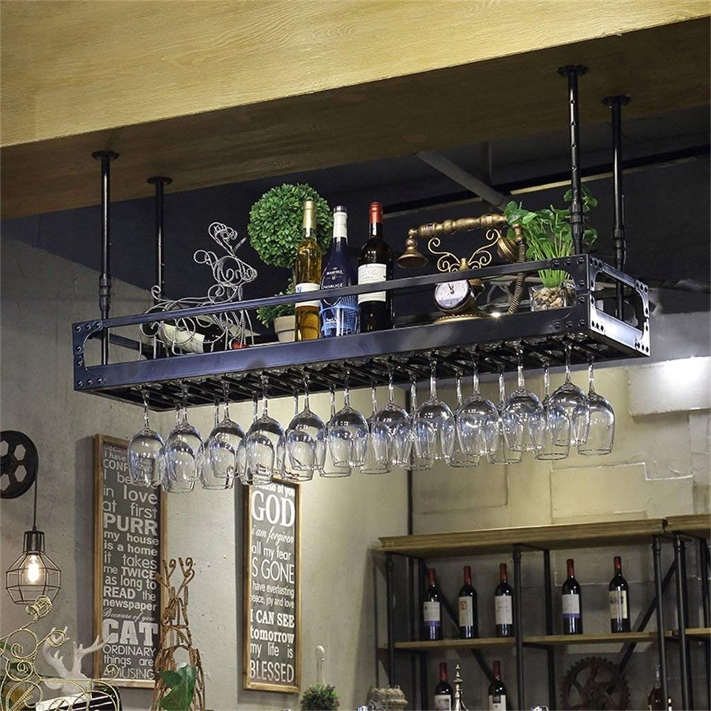 Ceiling Wine Rack Goblet Holder Multi Function Wall Mounted Wine