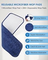 BPAWA Microfibre Floor Mop 150 cm with 4 Reusable Pads 360° Slim Head view 3