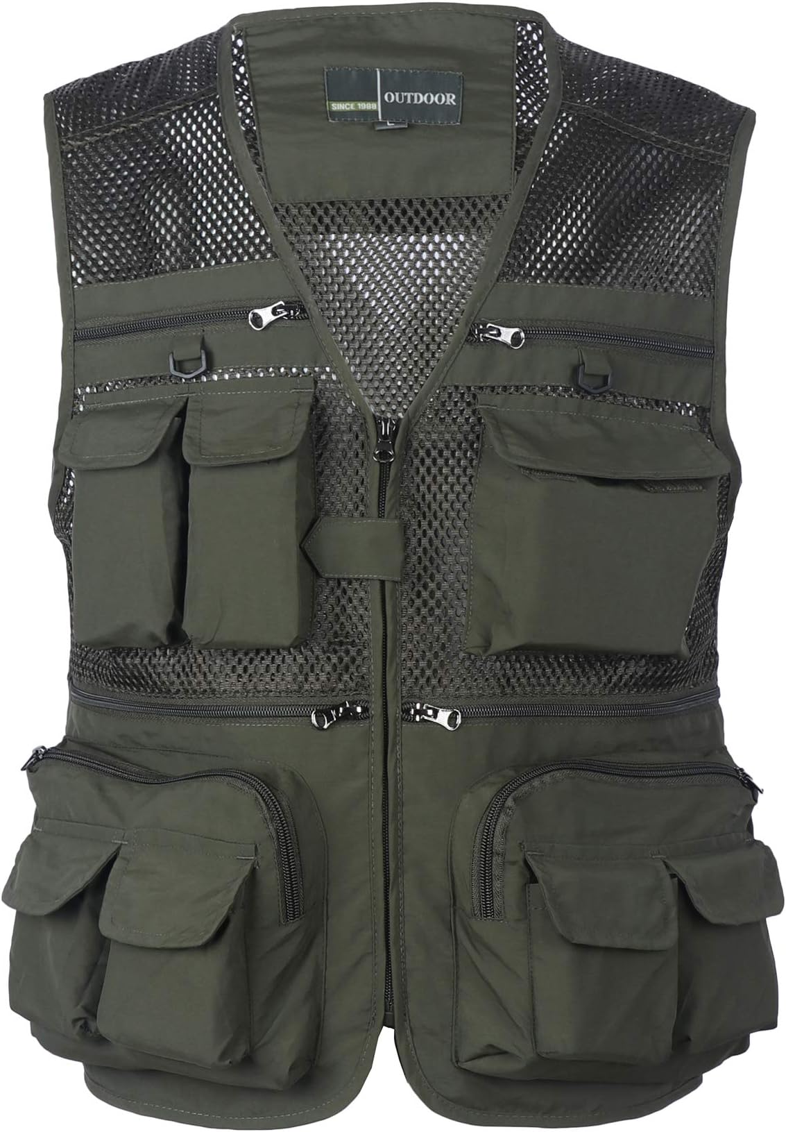 Homovater Mens Mesh Outdoor Work Fishing Vest with Multi Pockets Sleeveless Travel Photography Multipurpose Waistcoat Jacket Hunting Hiking Gilet