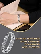 Jeracol Titanium Steel Magnetic Bracelet for Men Adjustable 22cm Box Tool view 4