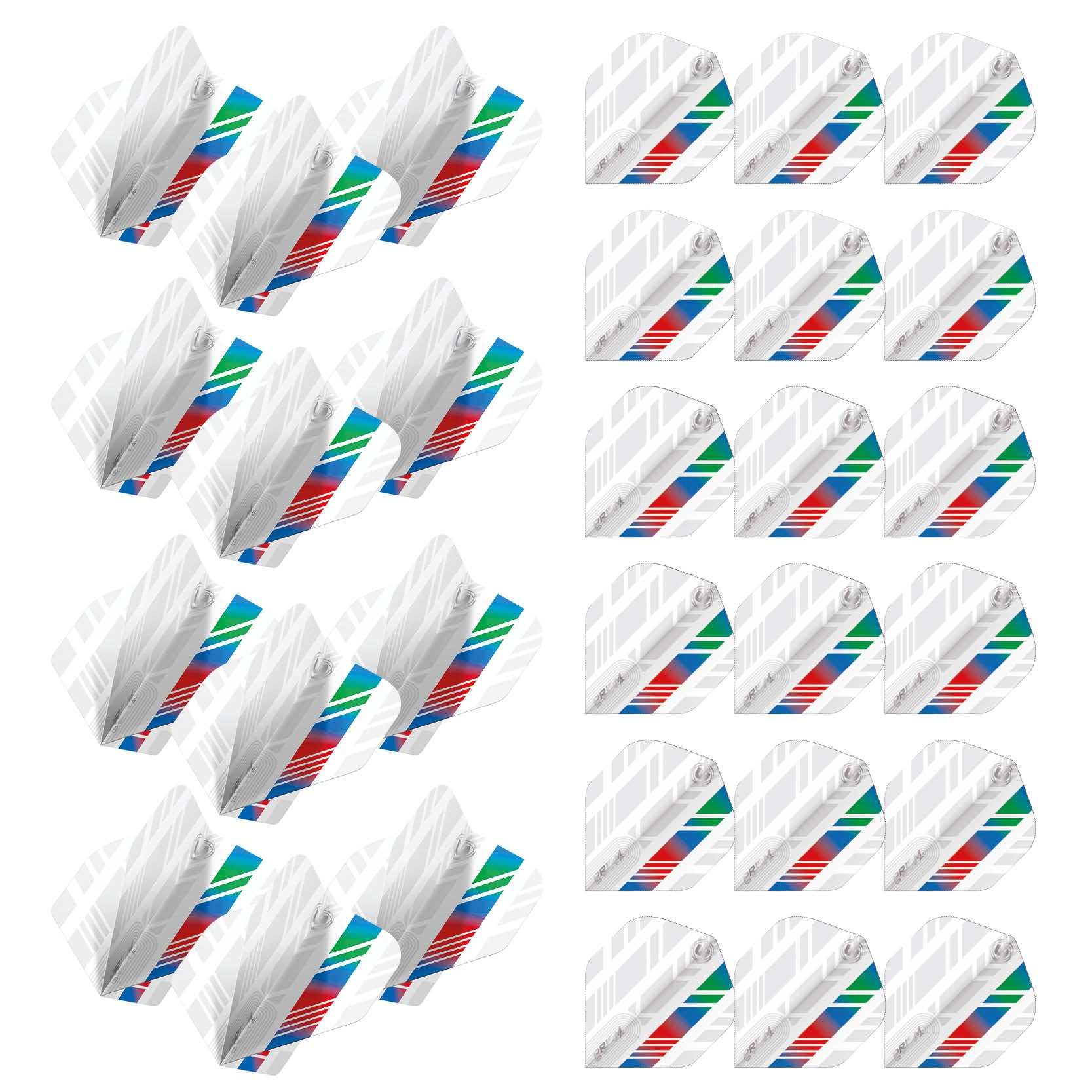 WINMAU Prism Delta Stripe Design Extra Thick Dart Flights - 10 sets per pack (30 flights in total) (White & Green)