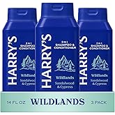 Harry's Men's 2 in 1 Shampoo and Conditioner for All Hair Types - New Wildlands Scent - (3 Pack) 14 fl oz - No Parabens or Sulfates