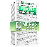UBeesize 16x25x1 Reusable Air Filter (9-Pack) - MERV 8 MPR 700 HVAC AC Furnace Air Filters (Actual Size:15.75 x 24.50 x 0.75 