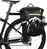 Rhinowalk 22L Waterproof Pannier Bag Convertible Bike Backpack Black view 6
