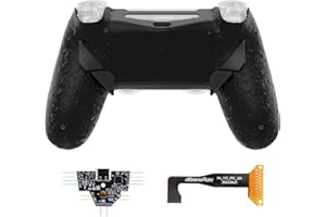 eXtremeRate Dawn Type-C Version Remap Kit for PS4 Slim Pro Controller JDM-040/050/055 with 6 Customizable Mapping Profiles, Textured Black Redesigned Back Shell and 4 Back Buttons - Without Controller