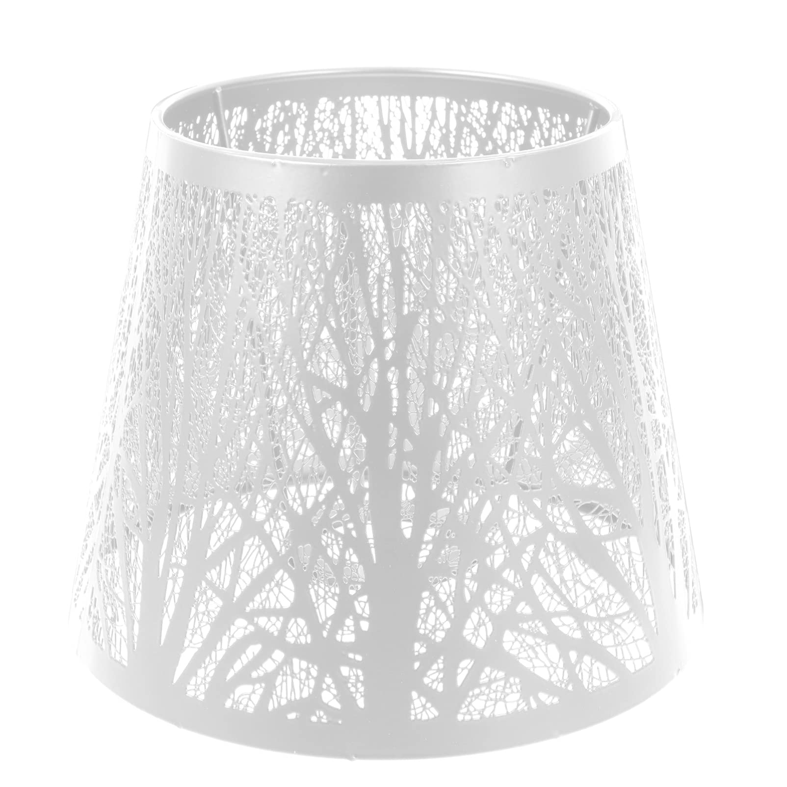 OSALADI Tree Shadow Lampshade, E27 Table Lamp Shade Hollow Out Metal Lamp Shade Light Accessories for Table Lamp Floor Light, 19X19X15cm, White