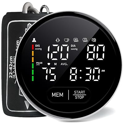 FOTOSY Blood Pressure Monitor Upper Arm Automatic Monitors for Home Use Adjustable 8.7"-16.5" Cuff Voice Broadcast Large Backlit Display 240 Sets Memory with Storage Bag
