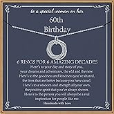PAERAPAK Birthday Gifts for Women, Sterling Silver Chain Circles Necklace 30th 40th 50th 60th 70th 80th 90th Birthday Necklace for Her Woman 30 40 50 60 70 80 90 Years Old Birthday Gifts for Women