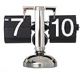 KENJIEY Retro Flip Down Mechanical Digital Desk Clock - Internal Gear Operated Flip Down Clock Battery Powered for Home Office Decor