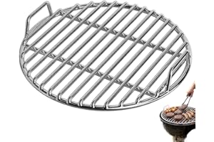 Round Grill Grate 11 Inch Stainless Steel BBQ Grill Grate with Handle Replacement Cooking for Charcoal Smoker Fire Pit Campfi