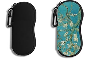 Hion Sunglasses Case Ultra Light Neoprene Zipper Eyeglass Soft Case with Belt Clip