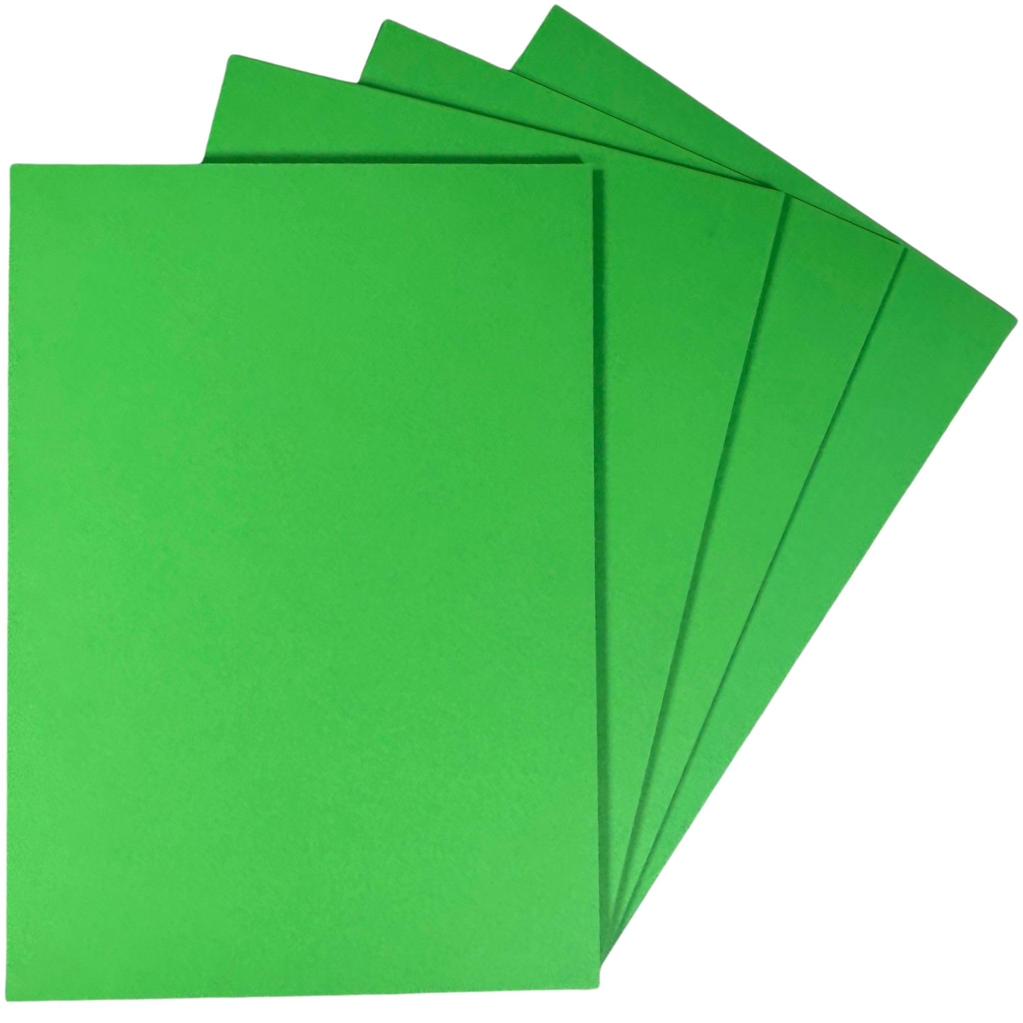 A4 Green Card - 50 Sheets, 160gsm Dark Green Coloured Cardstock for Printer & Photocopier