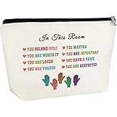 Mental Health Makeup Bag Inspirational Quotes for Women College Positive Self Love Gift for Her Teenage Daughter Sister BFF Equality Artwork Gifts Cosmetic Bag Encouragement Motivation Travel Pouch