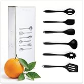 KAIZEN 6 Piece Silicone Utensils Set - All-Purpose Cooking Utensils Set for Kitchen - Non-Stick, Scratch &amp; Heat Resistant Spoon &amp; Spatula Set - Durable &amp; Food Grade Cookware Tools (Black)