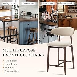 COLAMY Bar Stools Set of 2, Counter Height Bar