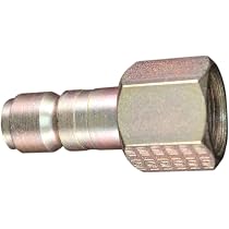 Milton S1810 1/4 Inch P-Style Female Plug, 2-Pack, Brass Air Fittings