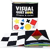 beiens Baby Books Toys, High Contrast Black and White Books Non Toxic Fabric Touch and Feel Crinkle Cloth Books Early Educati